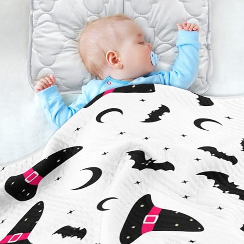 Burbuja Witch Hats Stars Moon Baby Blanket for Boys Girls, Nursery Soft Warm Swaddling Receiving Baby Blankets, 30x40 in Toddler Blanket4