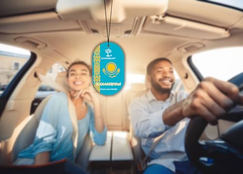 GLÜCKSBLATT Premium Autoparfüm Flagge KASACHSTAN - Luftreiniger - Hängendes Papier - ENERGY - Blau