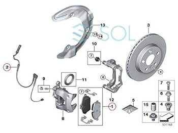 BMW 2（F45）2c20用フロントブレーキパッドセンサーローター　左右セット 311-01358.jpg