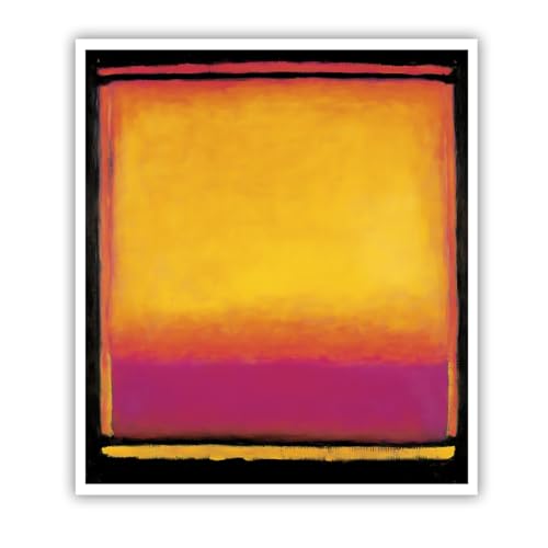 Toile géométrique abstraite pour salon et chambre déco murale moderne jaune et rose 40x50cm