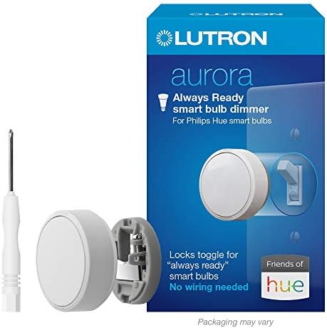 Lutron Aurora Smart Bulb Dimmer Switch with Screwdriver | for Philips Hue Smart Bulbs | Z3-1BRL-WH-L0-A | White