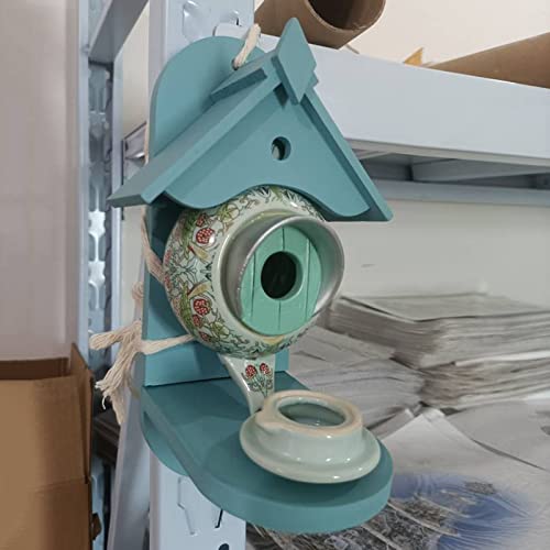 Beacaden Humming Bird House Bird Feeder Houses Teapot Gardens Outdoor Ornament Decors Nesting Box For Chicken Coops (A, One Size) #TOP3