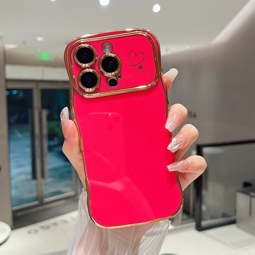 Coque iPhone 16 Pro Max bouclée rose rouge ZTOFERA - 2