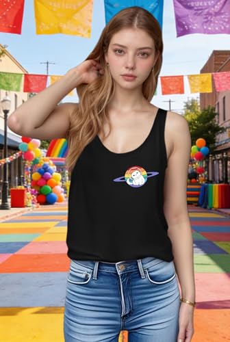 Image of Ithalt Pride Tank Top for Women LGBT Rainbow Flag Shirt Love Heart Graphic Tee Lesbian Gay Pride Sleeveless Vest