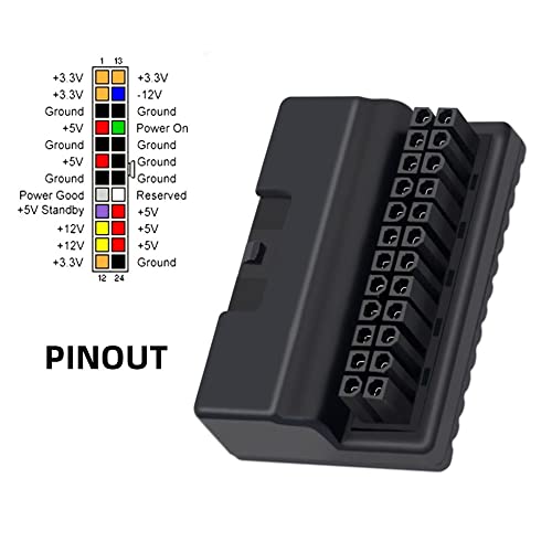 Xiwai Overmold ATX 24pin maschio 90 gradi a 24 pin femmina adattatore di alimentazione scheda madre scheda madre per desktop PC alimentazione - Alimentatore - Immagine 3
