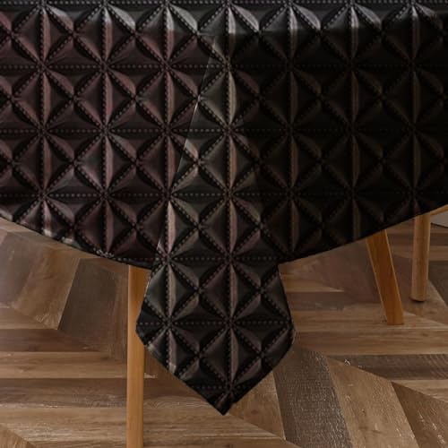 Majestic Giftware PU Faux Leather Rectangle Tablecloth | (TCE155-54144) Bean Waterproof & Spill Proof Dining Table Cover | Decorative Washable Tablecloth for Home, Kitchen, Party (54X144)