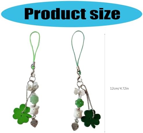 DalVick Stylish Resin Keychain Featuring a Sweet Four Clovers and Rabbits Stylish Bag Charm Phone Chain for Everyday Use Colorful Rings — view 2