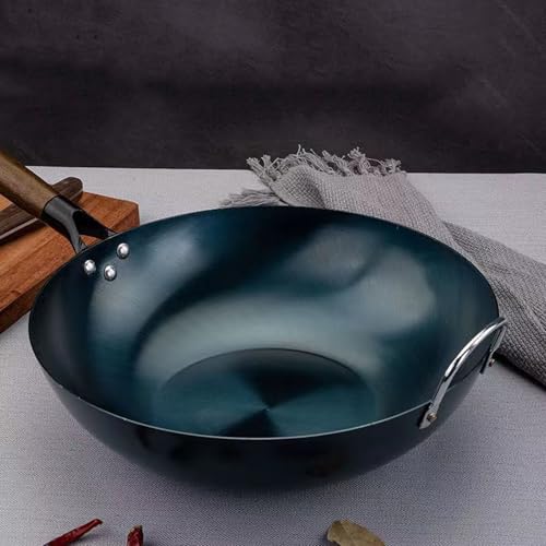 Sartén Wok de Hierro 32 cm Antiadherente con Mango de Madera y Acero miniatura 4