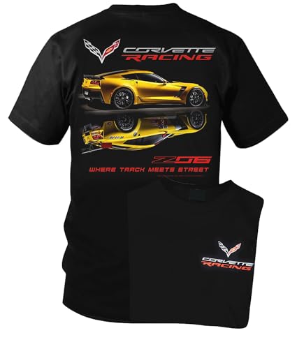 C6 Z06 Corvette Racing Short Sleeve T-Shirt Black Standard Fit Joe Blow (US Alpha X-Large Regular Regular)