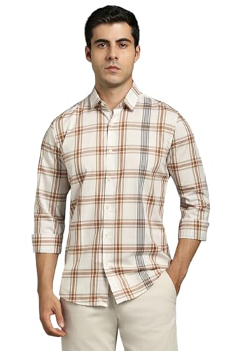 Image of Louis Philippe Men's Checkered Slim Fit Shirt