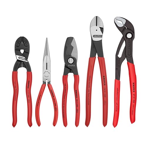 KNIPEX - 9K 00 80 108 US Tools - 5 Piece Automotive Starter Pliers Set (87 01 250, 95 11 200, 26 11 200, 74 01 250, 71 31 200) (9K0080108US) by KNIPEX - Used condition - US$148.81
