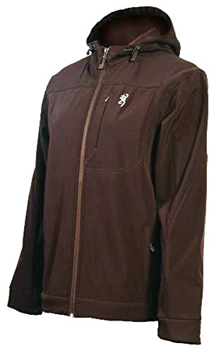 Browning Womens Buckmark Hooded Fairweather Softshell Jacket Chocolate Brown Medium