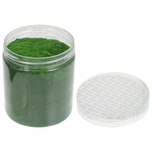 HOMSFOU Césped Artificial en Polvo para Decoración de Escenarios y Jardines de Tren, Musgo Falso Verde Oscuro para Maquetas y Bricolaje