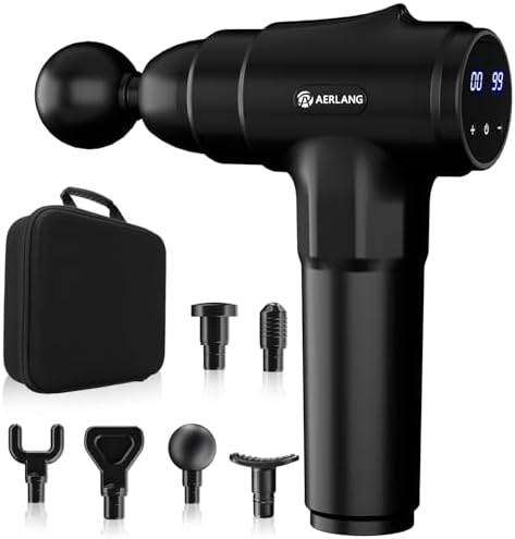 AERLANG Pistola de masaje, pistola de masaje, masajeador de percu...