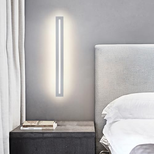 Apliques de pared LED moderno lineal de 60cm en aluminio blanco