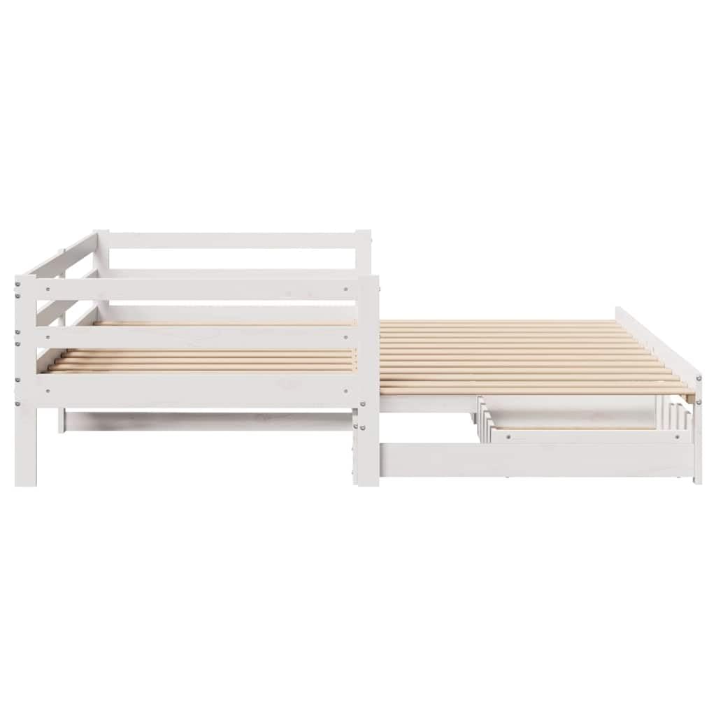 vidaXL Sofa rozsuwana z szufladami, bez materaca, białe, 80x200 cm