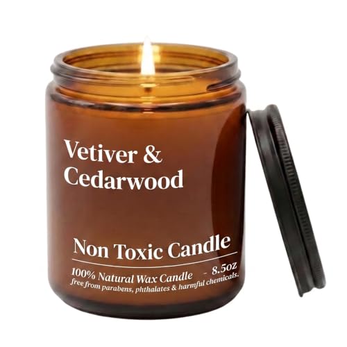 Hand Poured Vetiver & Cedarwood Aromatherapy Candles (8.5 oz)
