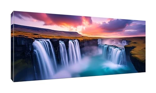 Malen Nach Zahlen Erwachsene, Island Wasserfall, DIY Vorgedruckte Leinen Leinwand Anfänger Kinder Ölgemälde Kits, Home Haus Decor Geschenk mit 3 Pinsel und Acrylpigment, 25x50cm (Ohne Rahmen) W-546 Malen Nach Zahlen Erwachsene, Island Wasserfall, DIY Vorgedruckte Leinen Leinwand Anfänger Kinder Ölgemälde Kits, Home Haus Decor Geschenk mit 3 Pinsel und Acrylpigment, 25x50cm (Ohne Rahmen) W-546