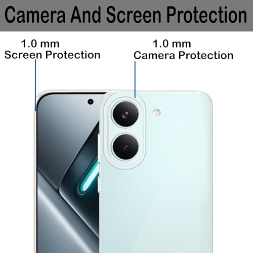 Image of amazon basics Compatible with Poco X8 Pro 5G Case Cover Transparent Non-Slip Soft Shockproof Protective Back Cover - Clear