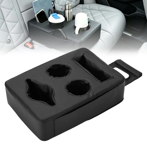 Porte-gobelet arrière voiture rangement téléphone console similicuir