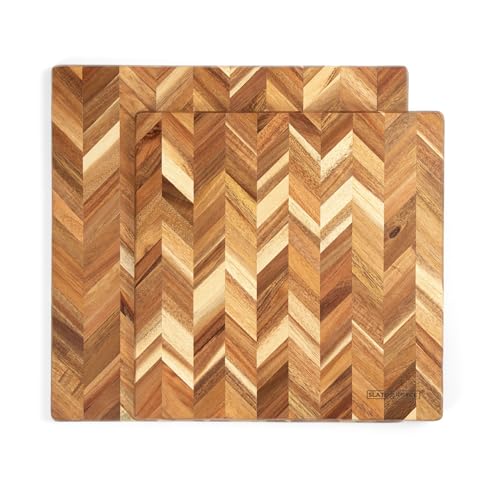 SLATE & ROYCE Herringbone Acacia Wood Cutting...