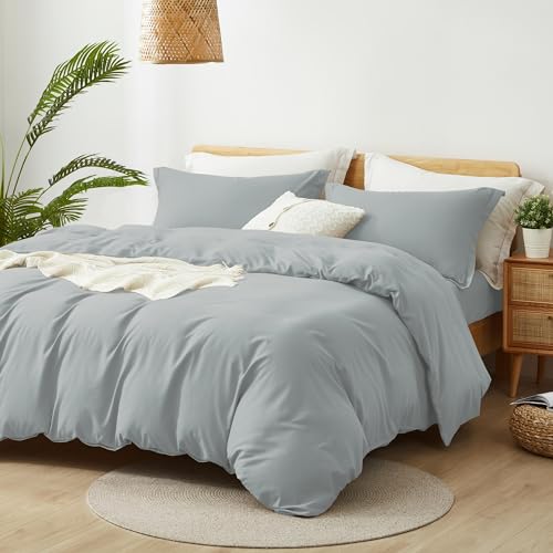 ALAZURIA Queen Size Duvet Cover - 3 Piece Bedding Set (1 Duvet Cover & 2 Pillow Shams) Soft Double...