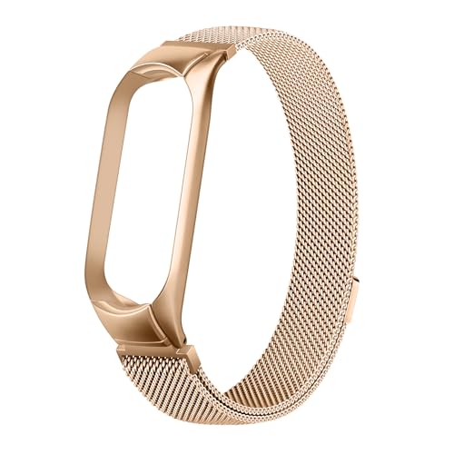 Image of Tobfit Magnetic Strap Compatible for Xiaomi Band 5 /6 (Watch Not Included), Stainless Steel Chain Strap with Magnetic Buckle, Sport Replacement Watchstrap for Women Men