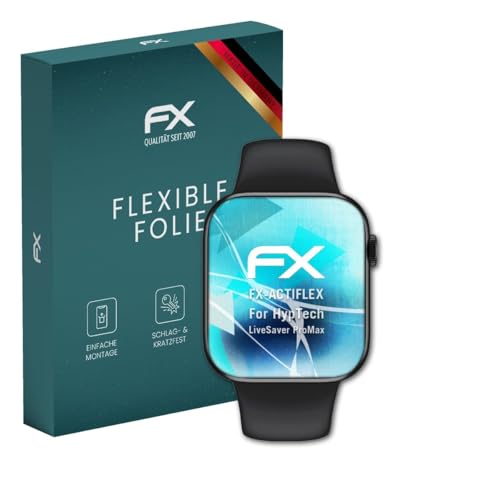 atFoliX Screen Protector compatible with HypTech LiveSaver ProMax Protector Film, ultra clear and flexible FX Screen Protection Film (3X)