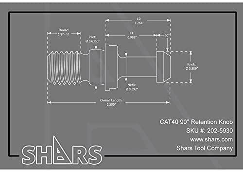 Tegara CAT40 90 Pull Stud Retention Knob for Mori Seiki 202-5930-5 P[