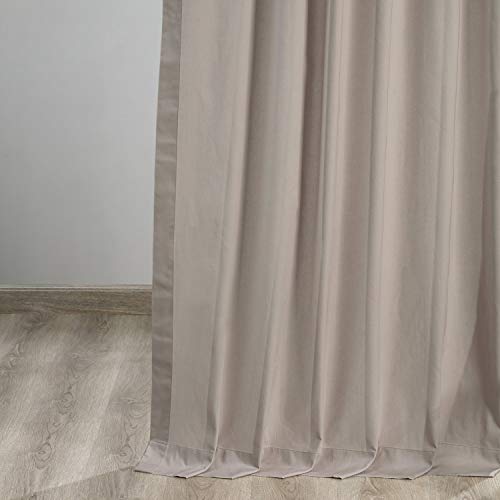 Image of HPD Half Price Drapes Solid Tie Top Cotton Curtains 96 Inches Long (1 Panel) Luxury Light Filtering Curtains for Living Room, Modern Semi Sheer Curtain for Bedroom, 50W X 96L, Hazelwood Beige