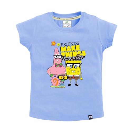 Image of Amazon Brand - Jam & Honey Baby-Girls Half Sleeve Graphic Printed T-Shirt | Round Neck | Regular Fit | Cartoon Characters (Available from 1-14 Years) (Pack of 3)