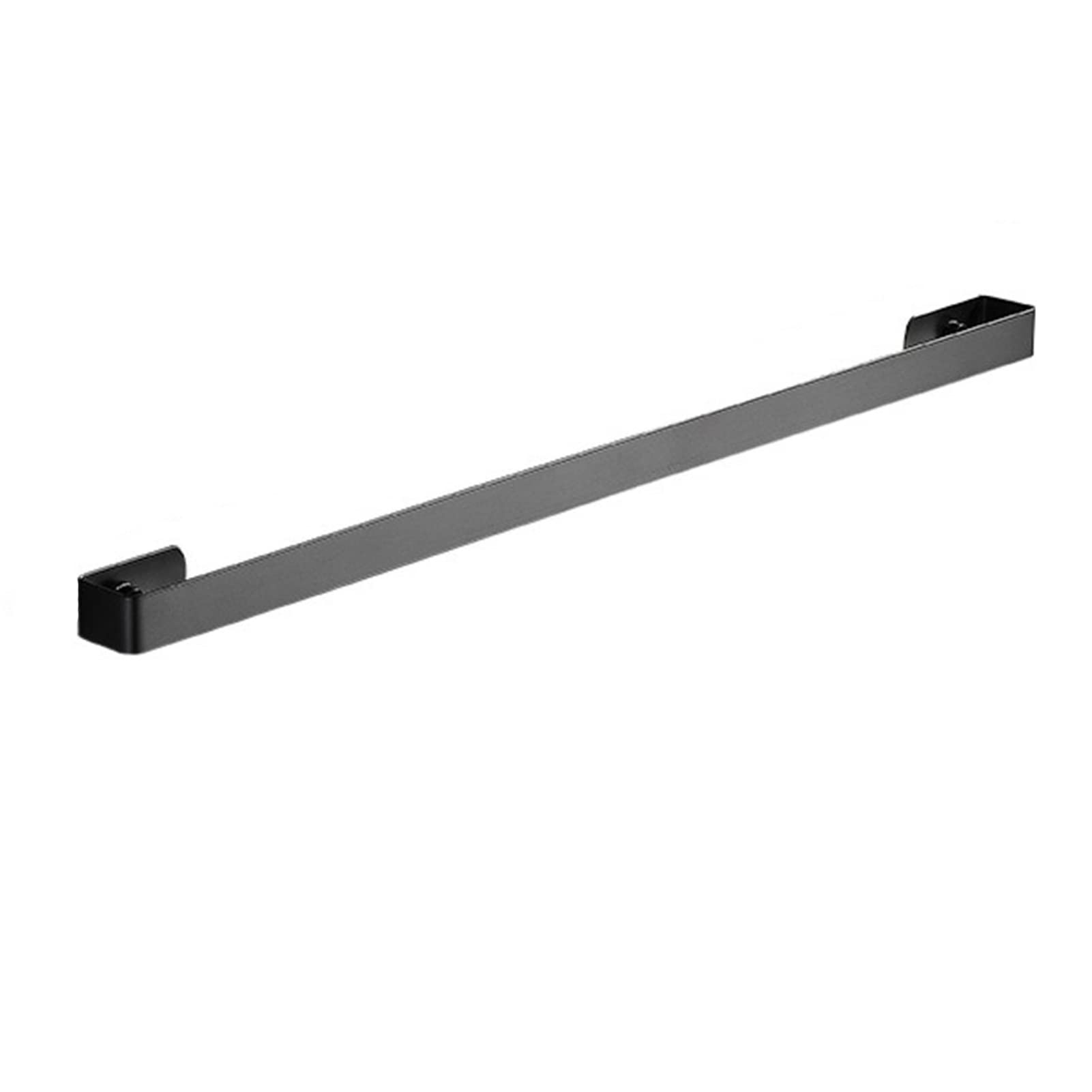 Portasciugamani a Parete, Portasalviette Quadrato Singolo Accessorio per Bagno o Cucina Portasalviette Nero Opaco in Acciaio Inossidabile (Size : 50cm)