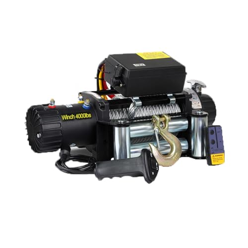 Winche Eléctrico para Auto 12V con Cable de Acero 4000lb
