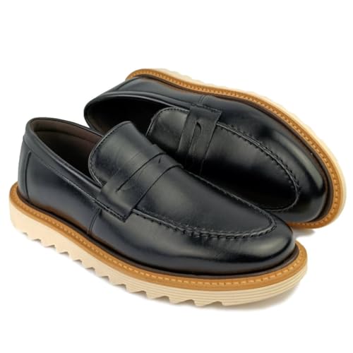 Sapato Social Masculino Casual Oxford Derby Sola Tratorado Estilo Sport Fino Italiano (PRETO, BR, Ad
