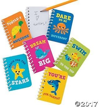 crevaben 2 Dozen (24) Under The Sea Spiral NOTEBOOKS - Encouragement - Reach for The Stars - Starfish Octopus Turtle Party Favors Classroom Give-aways