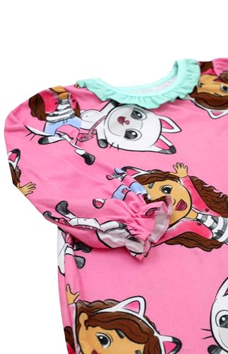 Gabby's Dollhouse Pajamas for Girls, Toddler Girls Flannel Nightgowns, Longsleeve Toddler Nightgown Sleep Shirt, 2T-3T-4T2