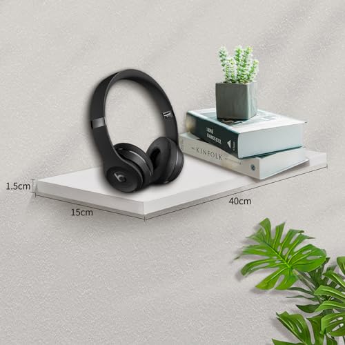 Sour Lemon 3PCS Floating Shelves White, 40cm Shelves for wall Shelves Screw Mounted - Image 2