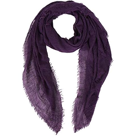 LMVERNA Women wrinkle Scarf Crinkle Muslim Hijab scarves Solid Color Long Wrap Scarf (Purple) Cover