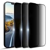 [3 Pack Privacy Screen Protector for Huawei Mate 50 Pro Tempered Glass Film, Anti Spy Anti-Scratch Gloss Finish Scratch Resistant High Sensitivity, Black
