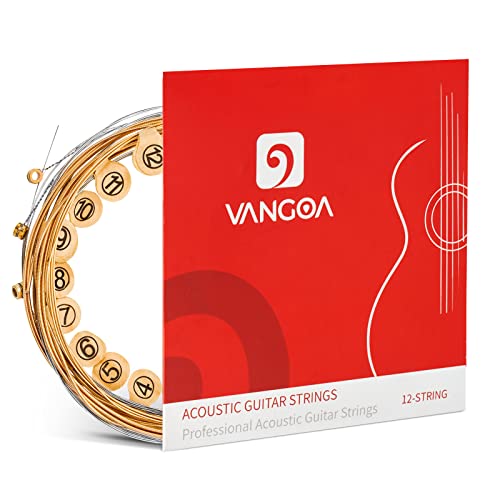Cordes de guitare acoustique 12 cordes Vangoa bronze 85/15 tension légère 10-46
