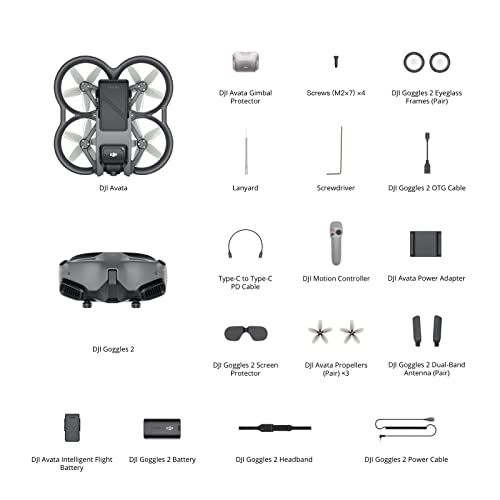 Dji Avata Pro-View Combo (Dji Goggles 2) - First-Person View Drone Uav Quadcopter With 4K Stabilized Video, Super-Wide 155° Fov, Built-In Propeller Guard, Hd Low-Latency Transmission #TOP4