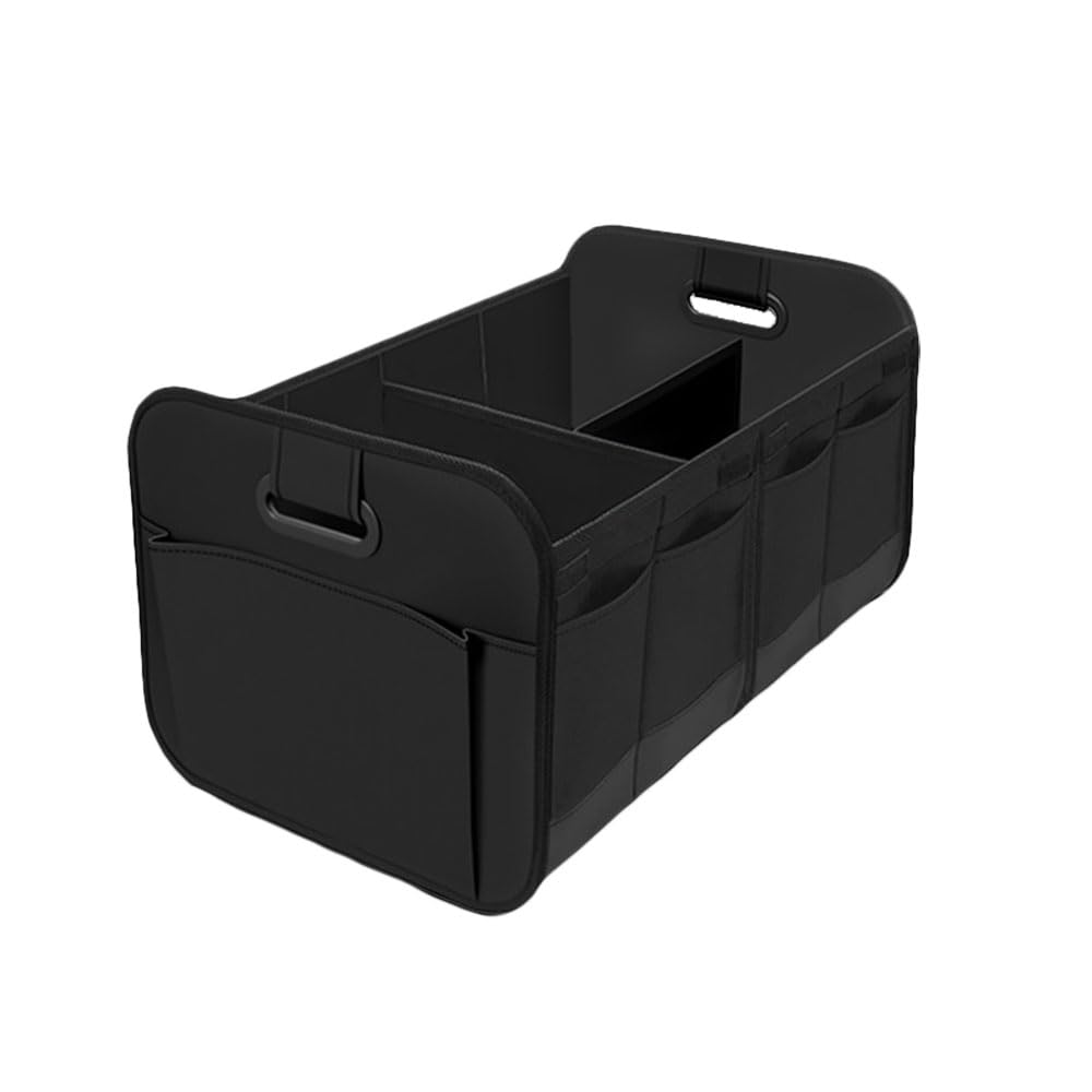 PJTZQHN Car Boot Oganiser for Kia EV9 MV 2023 2024 2025 2026, Large-Capacity Auto Foldable Trunk Collapsible Multi Compartments Sturdy Car Accessories,Black