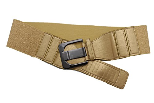 Tfj Women Fashion Belt Hip Waist Big Black Metal Square Buckle M L Xl Gold #TOP4