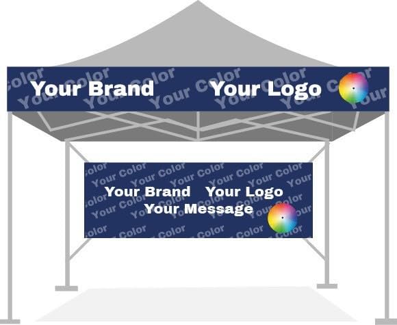 Customizable Canopy Tent Banner and Optional Valance, 4 ft, Add Your Brand and Logo (custom, Banner & Valance)