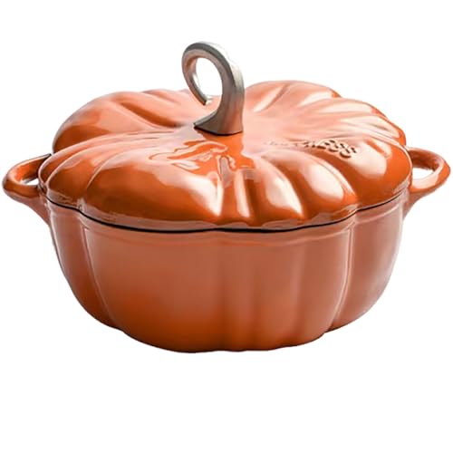 YDIJFLL Cocotte de Calabaza, Olla Holandesa de Calabaza con Tapa, Olla de Calabaza para Cocinar, Apta para Horno y Estufa, para 3-5 Personas