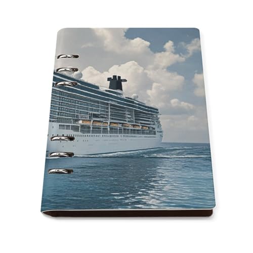 Cuaderno A5 de hojas sueltas Cruise Ships, diario de piel sintética con 6 anillas para notas