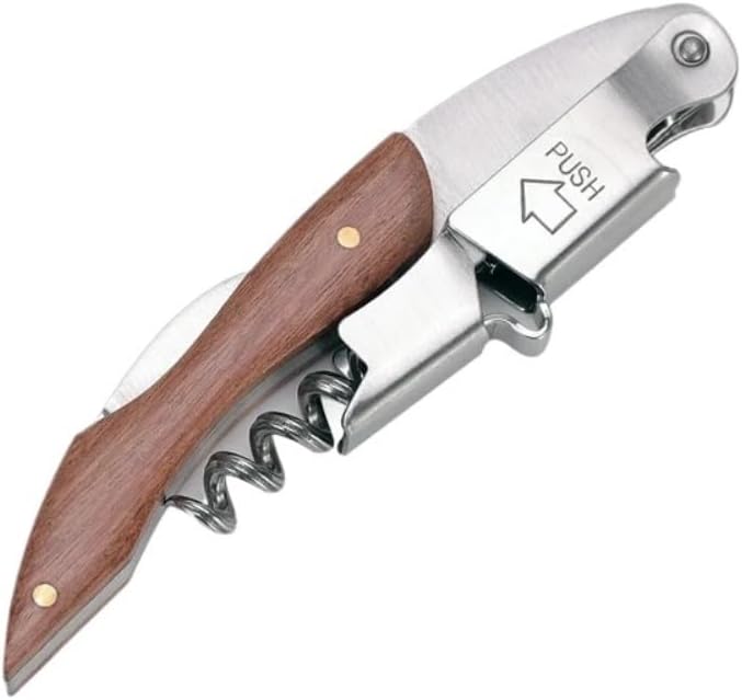 Metal Wine Corkscrew Easy Open Metal Tool Winged Corkscrew Multifunctional Wine Corkscrew Lever Design Wine Corkscrew Easy Twist And Pull Slide Out Corks Smoothly For Home And Work Dinners(BrownB)