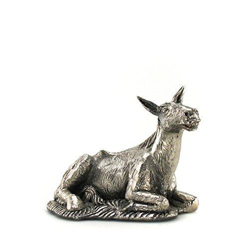 FranquiHOgar Presepe di Natale Nascita - Figurine con bagno in Argento Vintage | 8 statuine: Gesù Bambino, Maria, Giuseppe, Bue, Mula, 3 Re Magi | Fatto a Mano in Spagna