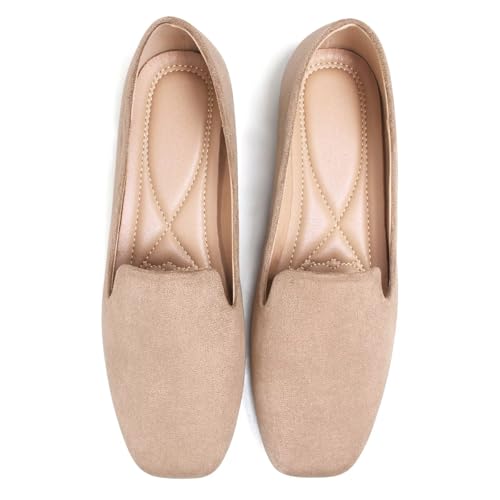 Image of Dear Time Women's Closed Toe Flats Shoes Comfortable Office Slip-on Casual Loafer Flats