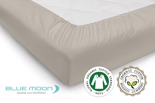 Blue Moon Bio Baumwolle Jersey Bettlaken - Spannbettlaken 180x200cm - Spannleintuch Spannbetttuch Bettlaken 180 x 200 Organic Cotton… – Ansicht 2